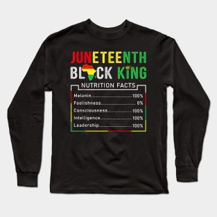 Awesome Juneteenth Black King Melanin Fathers Day Men Boys Long Sleeve T-Shirt